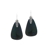 AE-1205-SHB Sterling Silver Earring With Black Shell Jewelry Bali Designs Inc